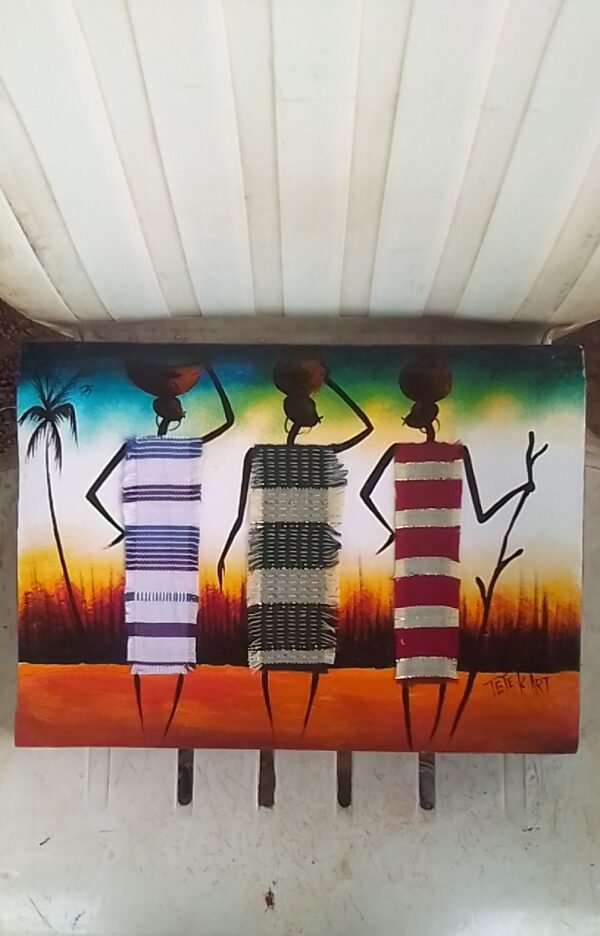 Tableau décoratif pagne tissé
