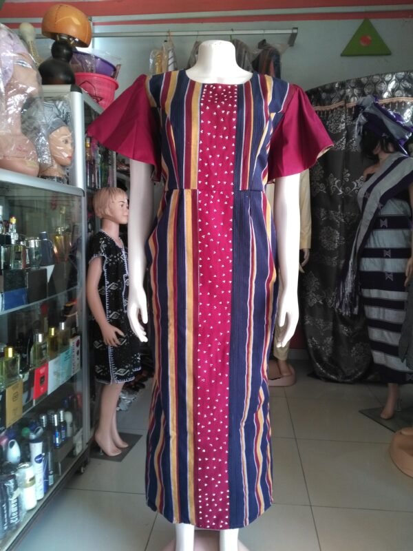 Robe longue mélange tissu