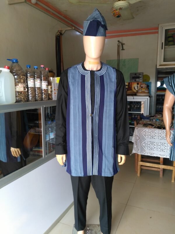 Jacket en pagne tissé brodé – Image 3