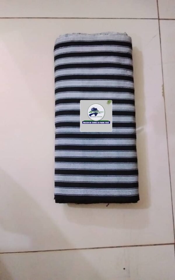 Pagne tissé simple akila blanc noir