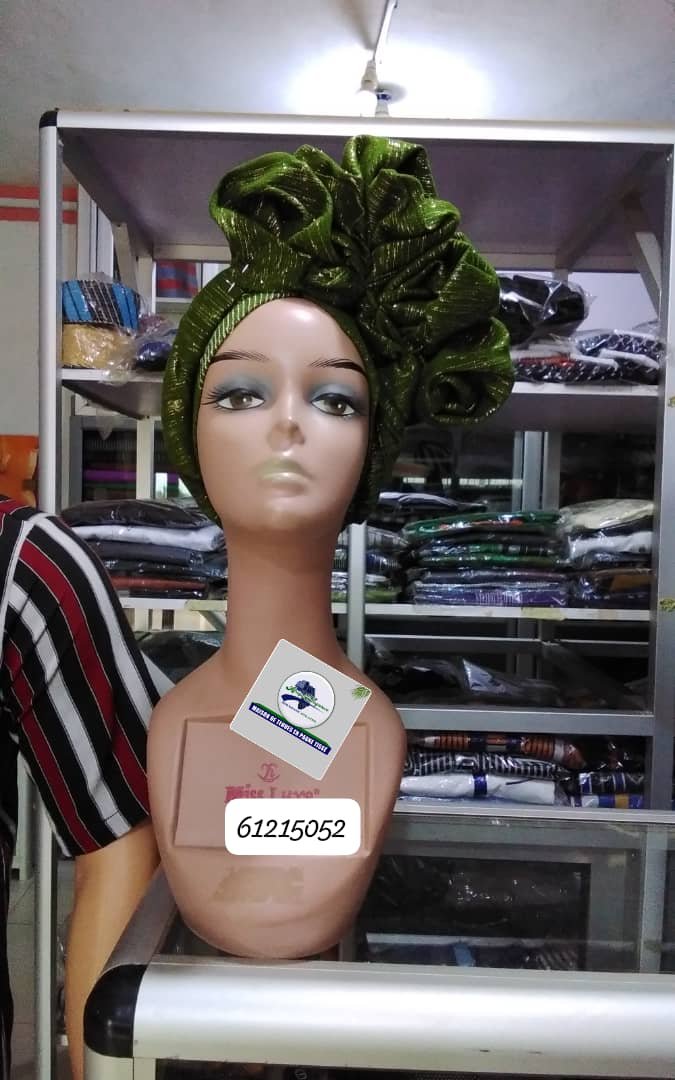 Foulard en pagne tissé vert