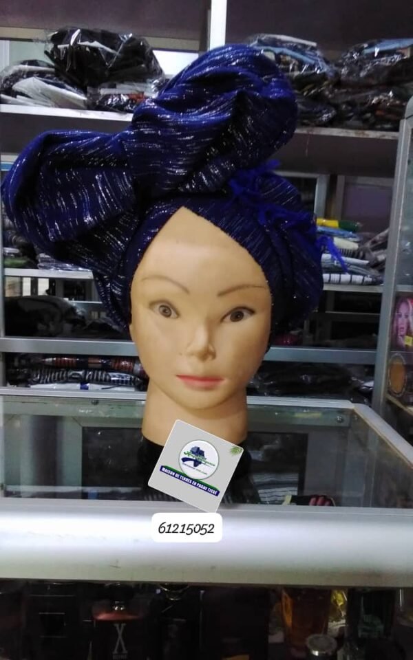 Foulard en pagne tissé bleu