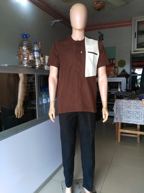 Chemise en pagne tissé marron