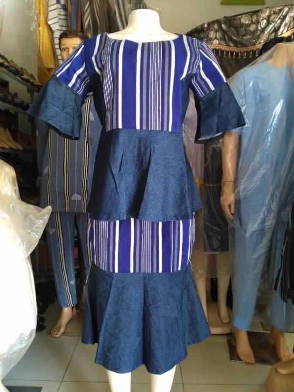 Jupe et chemise en pagne tissé