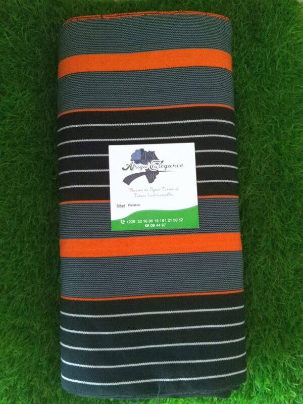 Pagne tissé orange noir